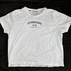 Gymshark White Tee with Gray Logo